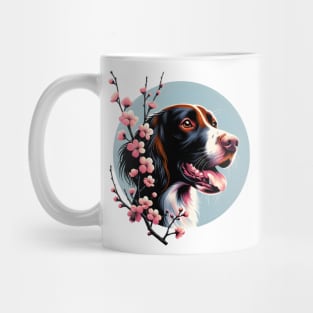 Small Munsterlander Pointer Enjoys Spring Cherry Blossoms Mug